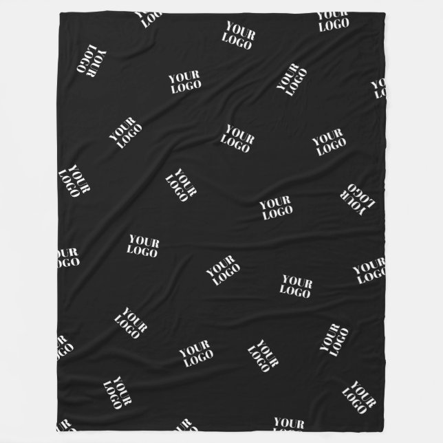 Any Logo or Uploaded Image | Scattered Pattern  Fleece Blanket (Front)