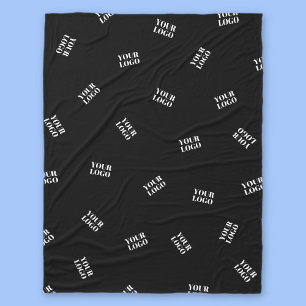 Any Logo or Uploaded Image   Scattered Pattern  Fleece Blanket