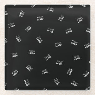 Any Logo or Uploaded Image Scattered Pattern Glass Coaster