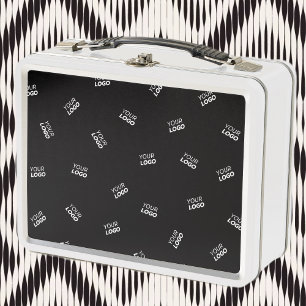 Any Logo or Uploaded Image Scattered Pattern Metal Lunch Box