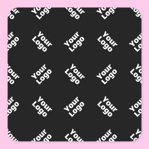 Any Logo or Uploaded Image   Scattered Pattern  Square Sticker