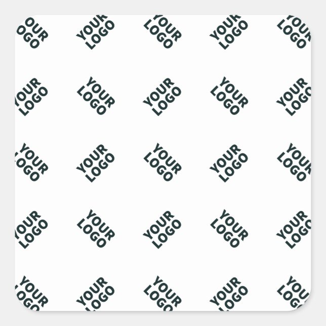 Any Logo or Uploaded Image | Scattered Pattern  Square Sticker (Front)