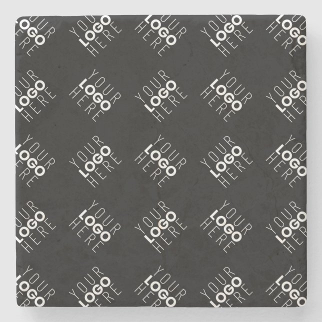 Any Logo or Uploaded Image | Scattered Pattern  Stone Coaster (Front)