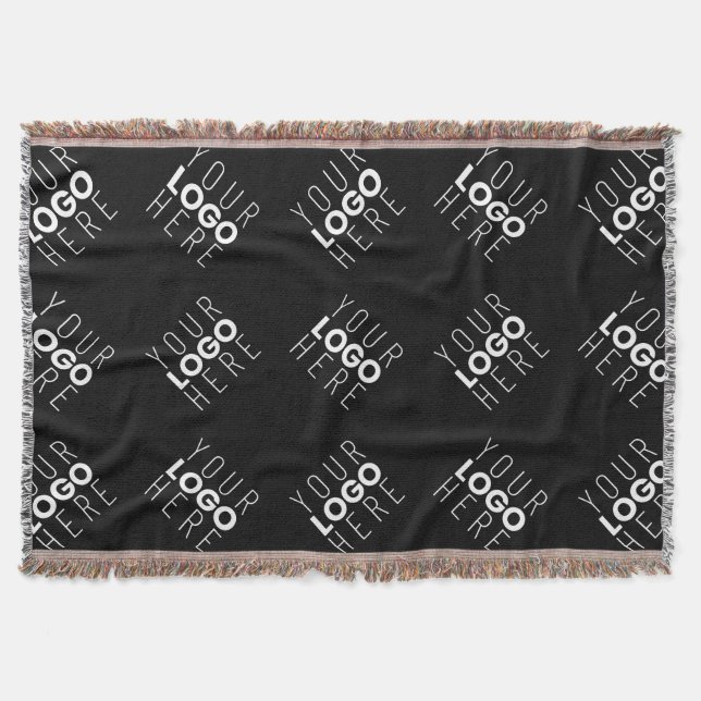 Any Logo or Uploaded Image | Scattered Pattern  Throw Blanket (Front)