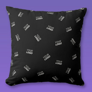 Any Logo or Uploaded Image   Scattered Pattern  Throw Pillow