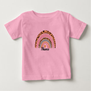 Any Name Baby Girl Boho Rainbow Matching T-Shirt