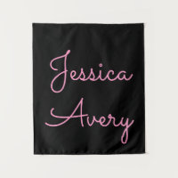 Any Name | Cool Editable Pink Script on Black