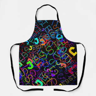 Any Name Customizable Bright Colours & Black Apron