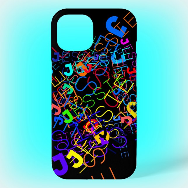 Any Name Customizable Bright Colours & Black Case-Mate iPhone Case (Creator Uploaded)