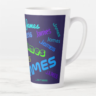 Any Name Customizable Colourful Name Pattern Latte Mug
