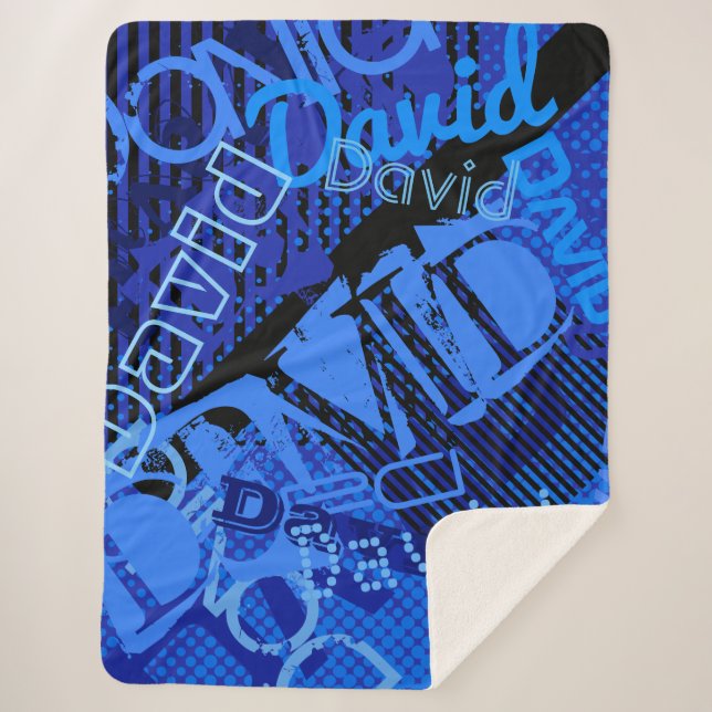 Any Name Customizable Creative Sherpa Blanket (Front)