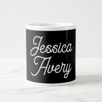 Any Name  | Elegant Vintage White Script on Black