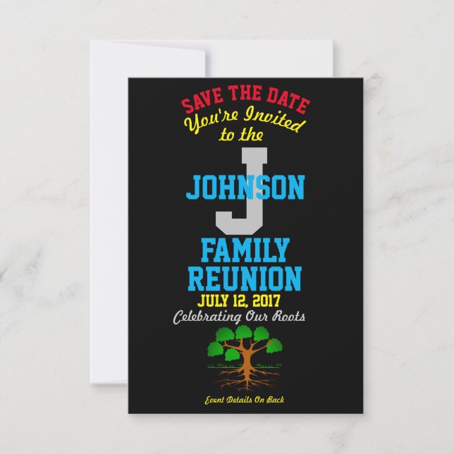 Any Name Family Reunion Event Any Date  Save The Date (Front)