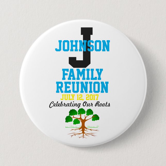 Any Name Family Reunion with Any Date - 3 Inch Round Button (Front)