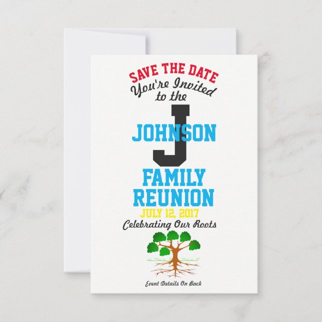 Any Name Family Reunion with Any Date - Save The Date (Front)