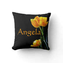 Any Name On Beautiful Tulip Flowers Pillow