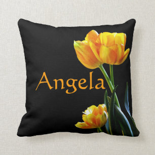 Any Name On Beautiful Tulip Flowers Pillow