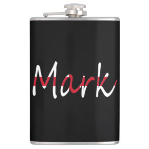 Any Name Overlaid On England Flag flacnt Hip Flask