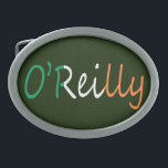 Any Name overlaid on Irish Flag bbcnt Belt Buckle<br><div class="desc">Personalise this product with any name overlaid on the Irish Flag Colours. Each design is produced on request for you to see how it will look. Simply use the Chat above or click on the "Message" link below and send me a message with the name of the recipient as you...</div>