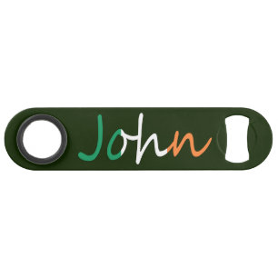 Any Name overlaid on Irish Flag bocnt Bar Key