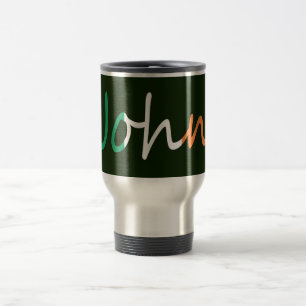 Any Name Overlaid On Irish Flag mugcnt Travel Mug