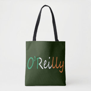 Any Name overlaid on Irish Flag stcn Tote Bag