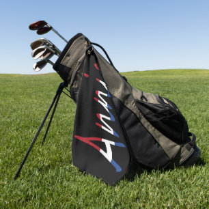 Any Name overlaid on NLD Flag on bk gtcnt Golf Towel