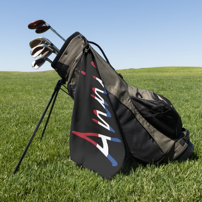 Any Name overlaid on NLD Flag on bk gtcnt Golf Towel (Green)