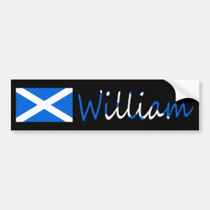 Any name overlaid on Scottish flag bscnt Bumper Sticker