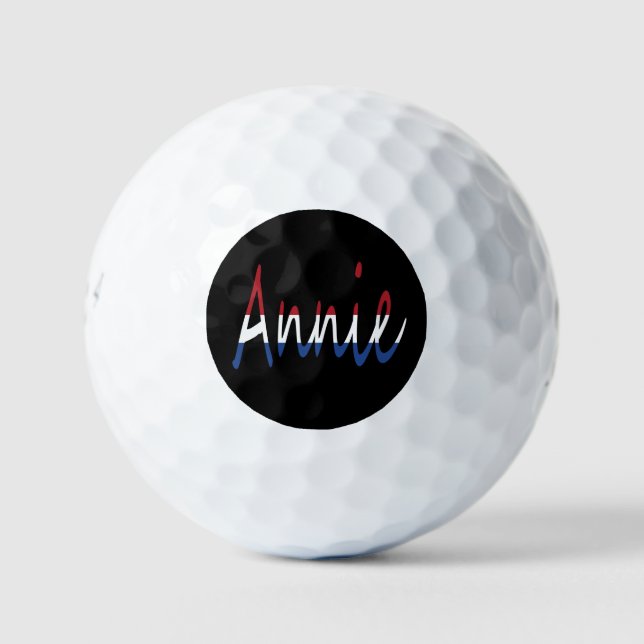 Any Name overlaid on The NLD Flag on bk be6 gbcnt Golf Balls (Front)