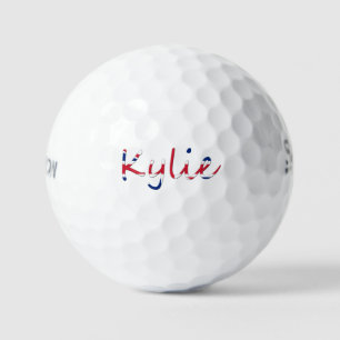Any Name overlaid on Union Jack Flag ssf gbcnt Golf Balls