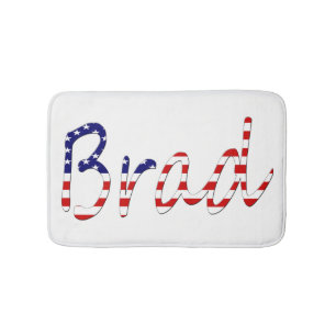 Any Name overlaid on USA Flag bmcnt Bath Mat