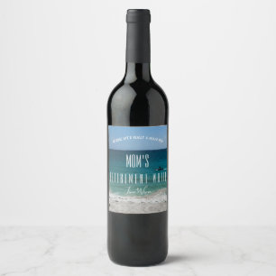 Any Name Retirement Celebration Ocean and Beach Wine Label