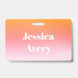 Any Name   Retro-Modern Styled Text Colourful Ombr Badge