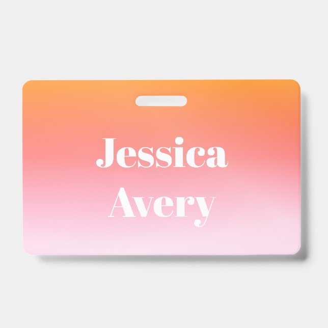 Any Name | Retro-Modern Styled Text Colourful Ombr Badge (Front)
