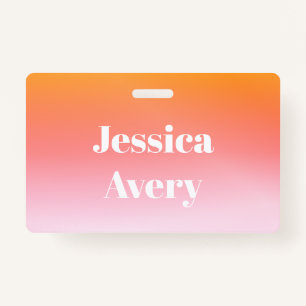 Any Name Retro-Modern Styled Text Colourful Ombr Badge