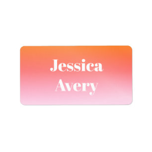 Any Name   Retro-Modern Styled Text Colourful Ombr Label