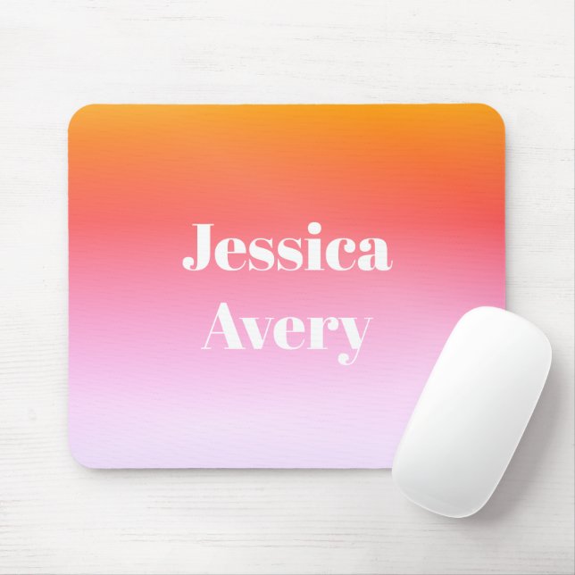 Any Name | Retro-Modern Styled Text Colourful Ombr Mouse Pad (With Mouse)