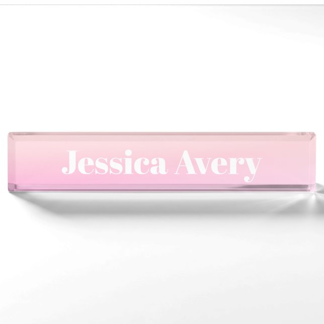 Any Name | Retro-Modern Styled Text Colourful Ombr Nameplate (Front)