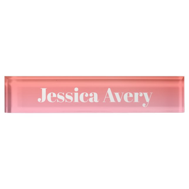 Any Name | Retro-Modern Styled Text Colourful Ombr Nameplate (Front)