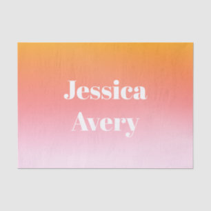 Any Name Retro-Modern Styled Text Colourful Ombr Tissue Paper