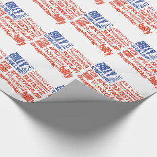Any Name USA Flag You're Awesome Personalized Wrapping Paper