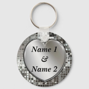 Any Names On Silver Heart Keychain