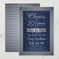 ANY Number Retirement Party Cheers Navy Blue