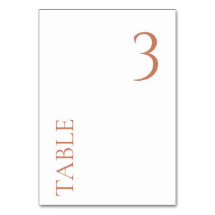 ANY NUMBER Simple Terracotta Wedding Table Number