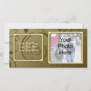 Any Occasion Classy Gold Swirl Photo Card, Family