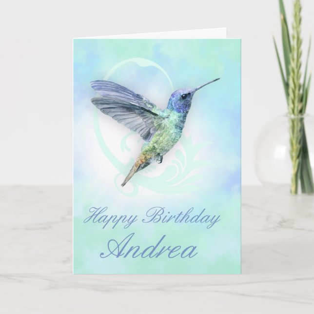 Any Occasion Custom Hummingbird Greeting Card (Front)