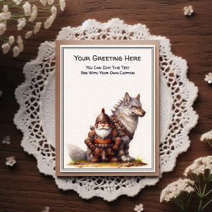 Any Occasion Gnome and Elven Warrior Storybook Postcard