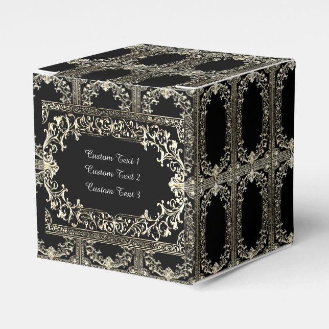Any Occasion Gold Frame Cube Favor Box (Front Side)