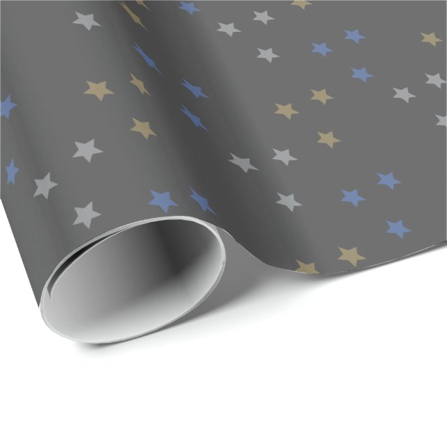 Any Occasion Star Patterned Grey Wrapping Paper (Roll Corner)
